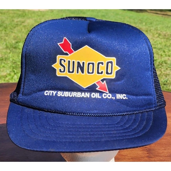 City Surburban Oil Co. Sunoco Trucker Hat Mesh Back Snapback Adjustable Rope - Picture 2 of 6